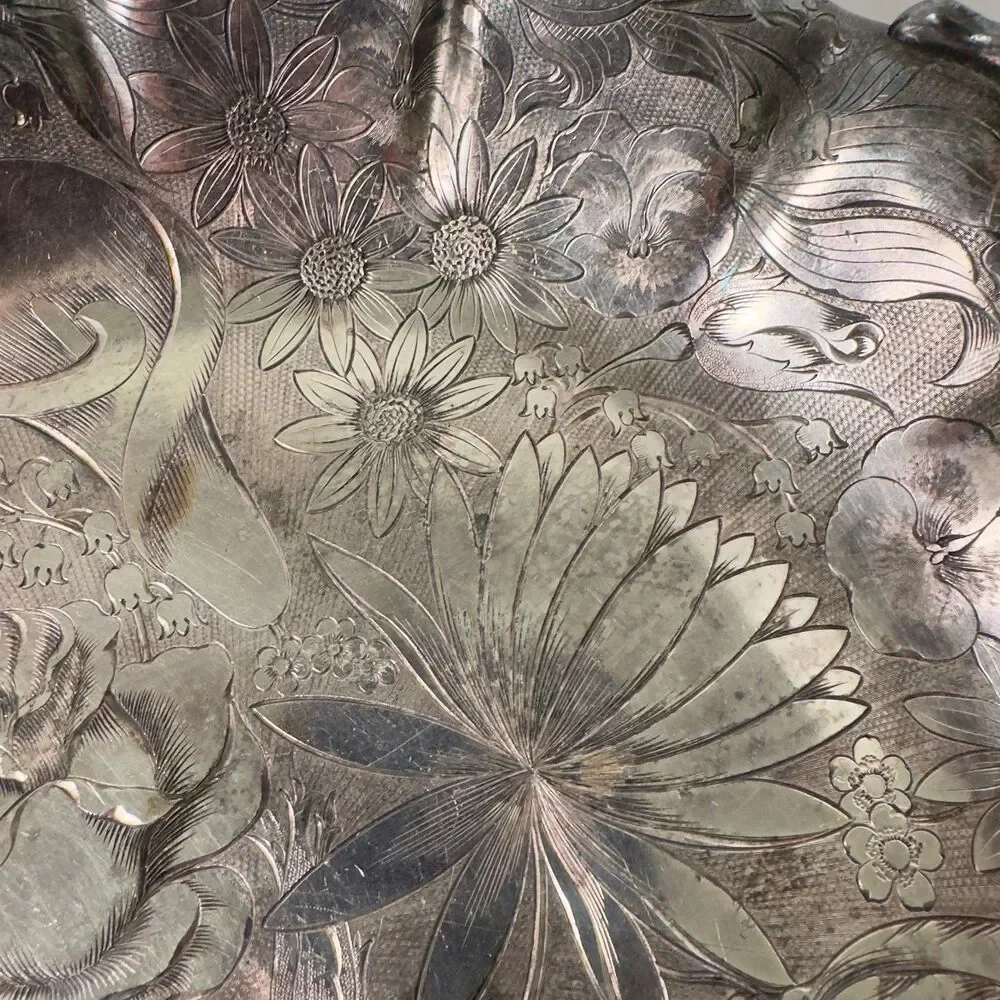 Silver pate James Tufts Tidbit Bowl Handled 1850 to 1890 Vintage True‎ Antique